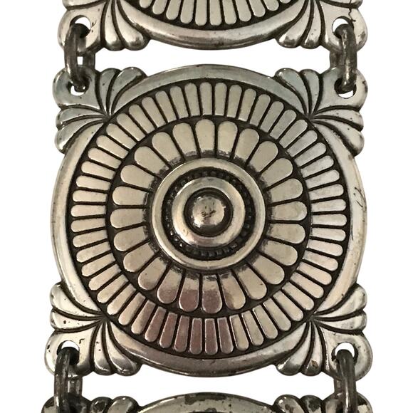 Nadim By Walter Doran Belt Womens Sterling Silver Concho Black Leather Artsy main image 10